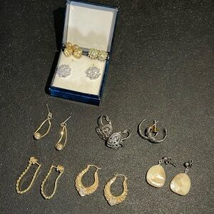 Assorted costume earrings and rings